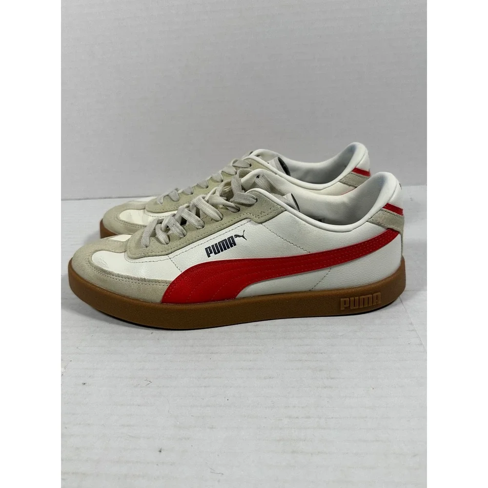 Puma Club li Era White For All Time Red Gum Sneakers 400237-01 Mens Size 9 Retro